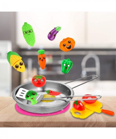 30pcs Kids Kitchen Pretend Play Toys Toy Kitchen Set with Stainless Steel Cooking Utensils Cookware Pots and Pans Set Healthy...