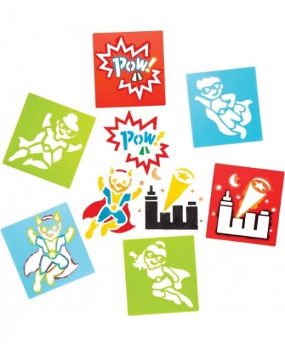 AW554 Washable Hero Stencils - Pack of 6 Washable Plastic Paint Stencil Set for Kids Arts and Crafts Activities $14.48 - Kids...