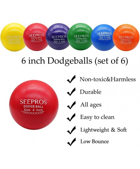 Foam Dodgeball Set - Soft Skin Low Bounce Set of 6 with Mesh Storage Bag for Kids and Adults $77.09 - Toy Sports Products