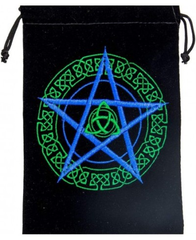 5x7 Unlined Velvet Bag with Embroidered Celtic Pentacle Design Tarot Card Bag $14.99 - Fortune Telling Toys