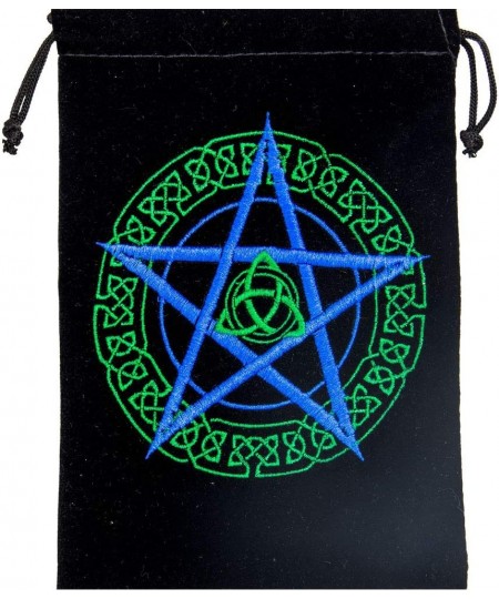 5x7 Unlined Velvet Bag with Embroidered Celtic Pentacle Design Tarot Card Bag $14.99 - Fortune Telling Toys