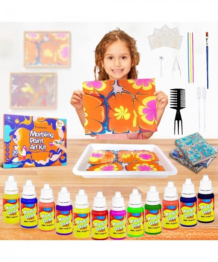 Marble Painting Kit for Kids - Arts and Crafts Paint On Water Set - Water Marbling Paint Kit Ideal Gifts for Girls & Boys Age...