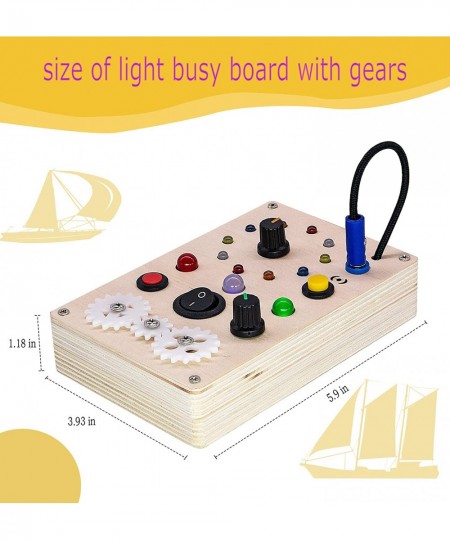 Toddler Busy Board Montessori Toys Light Up Switch Board Baby Travel Toy Wooden Sensory Toys Preschool Educational Learning L...