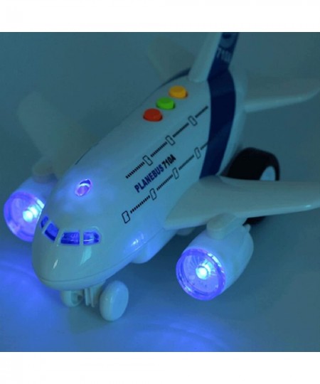 Airplane Toys for Toddlers Friction Powered Toy Plane for Kids 1:200 Scale Aircraft with Flashing Lights and Sounds for Boys ...