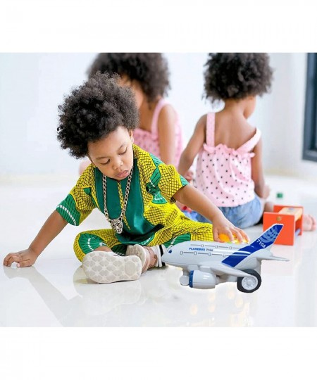 Airplane Toys for Toddlers Friction Powered Toy Plane for Kids 1:200 Scale Aircraft with Flashing Lights and Sounds for Boys ...