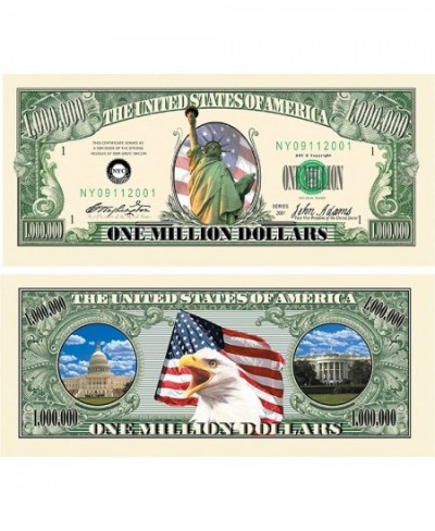 Pack of 50 - Million Dollar Bill Notes - Full Color Statue of Liberty Novelty Collectible Dollar Bills $27.10 - Gags & Practi...