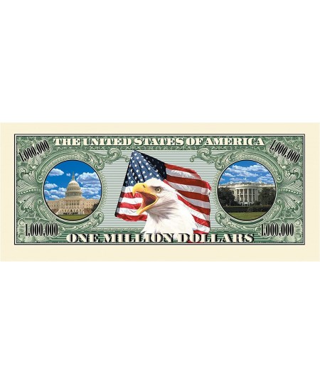 Pack of 50 - Million Dollar Bill Notes - Full Color Statue of Liberty Novelty Collectible Dollar Bills $27.10 - Gags & Practi...