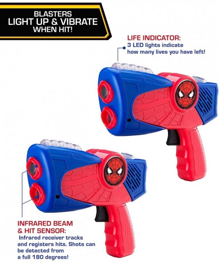 Spiderman Laser-Tag for Kids Infared Lazer-Tag Blasters Lights Up & Vibrates When Hit $89.27 - Toy Foam Blasters & Guns