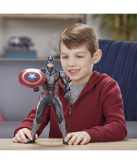 Marvel Endgame Shield Blast Captain America 13"-Scale Figure Featuring 20+ Sounds & Phrases $75.54 - Action Figures