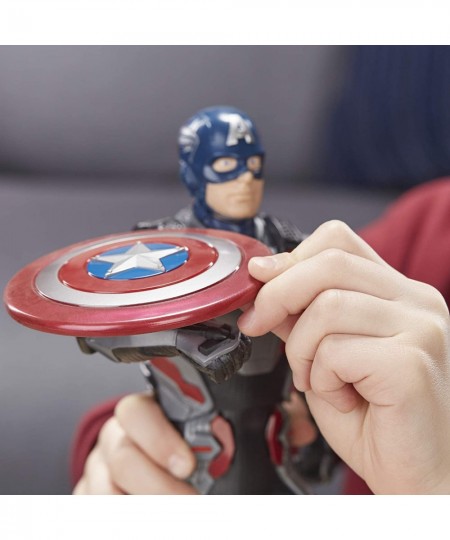 Marvel Endgame Shield Blast Captain America 13"-Scale Figure Featuring 20+ Sounds & Phrases $75.54 - Action Figures