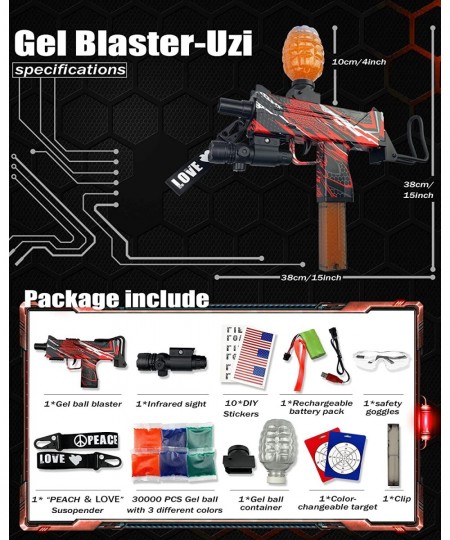 Electric Gel Blaster Splatter Ball Blaster Uzi Gel Ball Blaster with 30000+ Gel Balls for Outdoor Shooting Team Game Toys for...