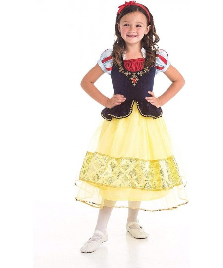 Deluxe Snow White Princess Dress Up Costume (Medium Age 3-5) - Machine Washable Child Pretend Play and Party Dress with No Gl...