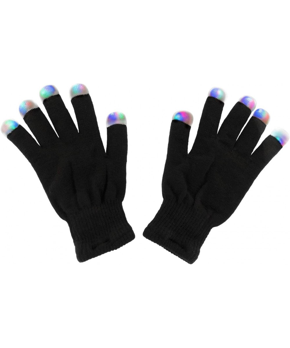 Black Knit Gloves LED Strobe Fingertips with 3 Colors for Light Shows Raves Concerts Disco Festival Party Favors (1 Pair) $16...