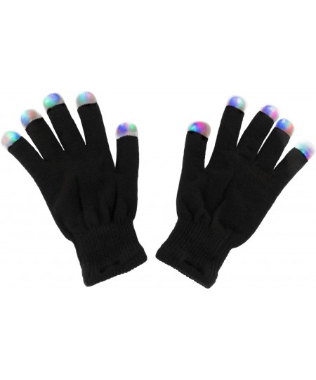 Black Knit Gloves LED Strobe Fingertips with 3 Colors for Light Shows Raves Concerts Disco Festival Party Favors (1 Pair) $16...