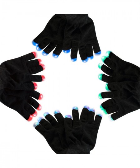 Black Knit Gloves LED Strobe Fingertips with 3 Colors for Light Shows Raves Concerts Disco Festival Party Favors (1 Pair) $16...