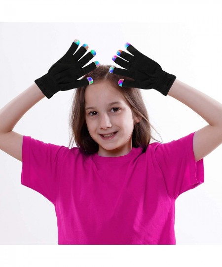 Black Knit Gloves LED Strobe Fingertips with 3 Colors for Light Shows Raves Concerts Disco Festival Party Favors (1 Pair) $16...