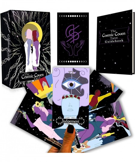 RAW | The Cosmic Coven Tarot Deck Plus Guidebook | 78+1 Cards with Silver Gilded Edges and Foil Back | Premium Card Stock $66...