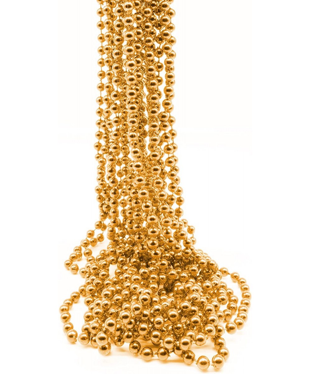 12 Pack - Gold Bead 33” inch Necklaces | Bulk Party Favors for Kids & Adults Mardi Gras and St. Patrick’s Day Party Supplies....