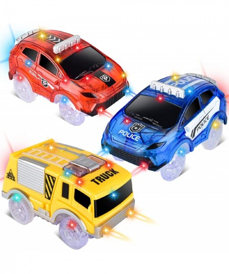 Track Cars Replacement Only Light Up Toy Cars with 5 Flashing LED Lights Toys Racing Car Track Accessories Compatible with Ma...