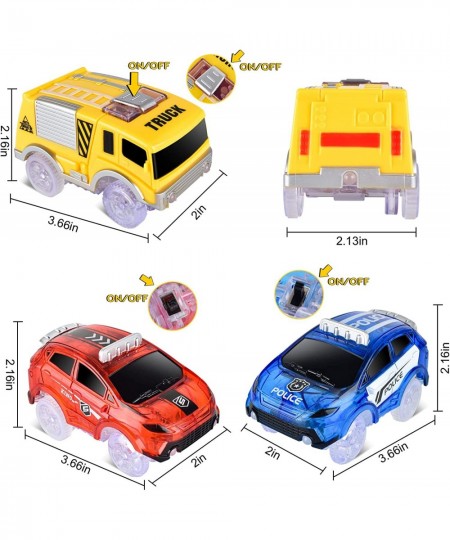 Track Cars Replacement Only Light Up Toy Cars with 5 Flashing LED Lights Toys Racing Car Track Accessories Compatible with Ma...