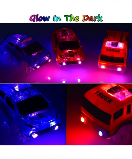 Track Cars Replacement Only Light Up Toy Cars with 5 Flashing LED Lights Toys Racing Car Track Accessories Compatible with Ma...