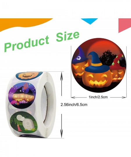 Halloween Stickers for Kids 1000 Pcs Halloween Pumpkin Bat Witch Spider Stickers Roll 24 Vibrant Colors and Designs Halloween...