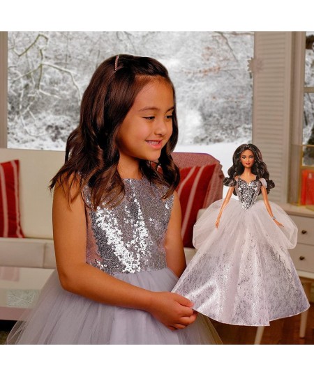 Signature 2021 Holiday Doll (12-inch Brunette Hair) in Silver Gown with Doll Stand and Certificate of Authenticity Gift for 6...