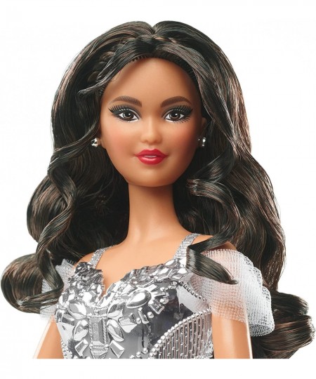 Signature 2021 Holiday Doll (12-inch Brunette Hair) in Silver Gown with Doll Stand and Certificate of Authenticity Gift for 6...