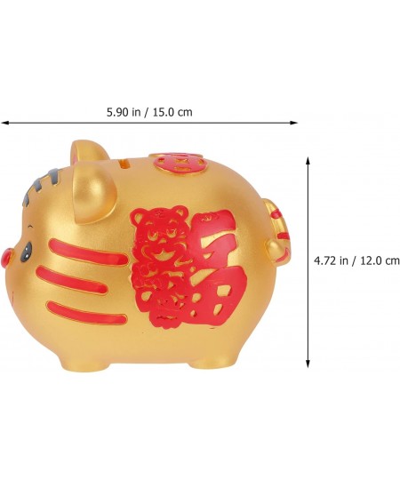 Tiger Piggy Bank Coin Saving Pot Plastic Money Box Tiger Figurine Chinese Zodiac Souvenir for Children Friends Lovers Birthda...