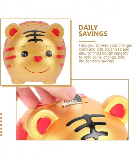 Tiger Piggy Bank Coin Saving Pot Plastic Money Box Tiger Figurine Chinese Zodiac Souvenir for Children Friends Lovers Birthda...