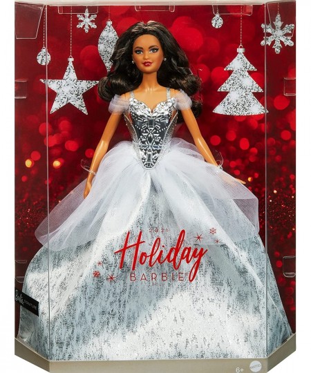 Signature 2021 Holiday Doll (12-inch Brunette Hair) in Silver Gown with Doll Stand and Certificate of Authenticity Gift for 6...