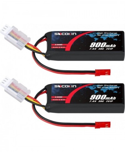 2S Lipo Battery 900mAh 30C with JST Plug Soft Pack for RC Car Truck Boat RC Models X-Vert Quadcopter Helicopter Drone FPV 2.7...