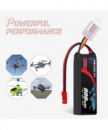 2S Lipo Battery 900mAh 30C with JST Plug Soft Pack for RC Car Truck Boat RC Models X-Vert Quadcopter Helicopter Drone FPV 2.7...