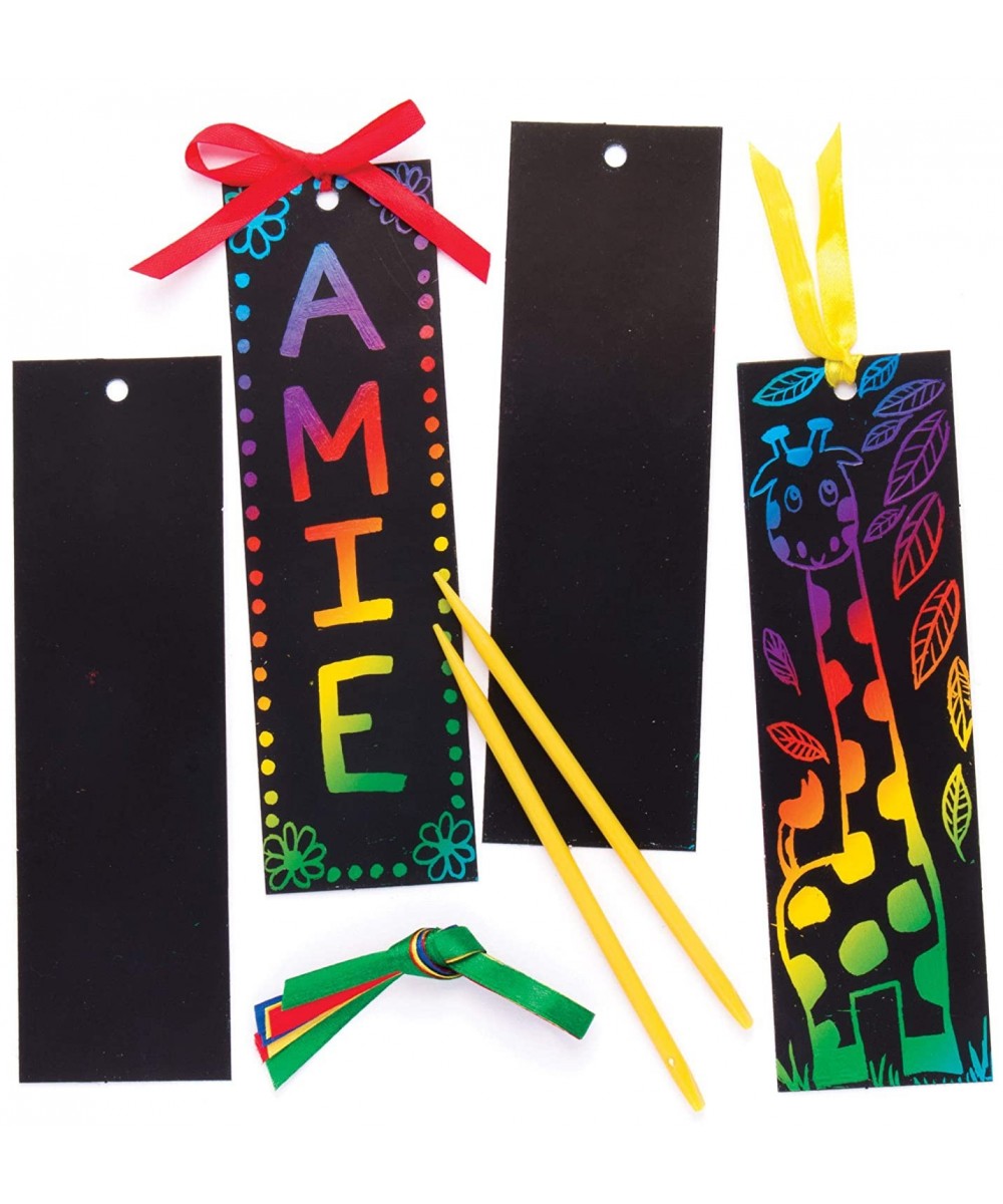 EK3093 Scratch Art Bookmarks - Pack of 12 Perfect for Children to Design and Decorate Black $15.39 - Kids' Drawing & Writing ...