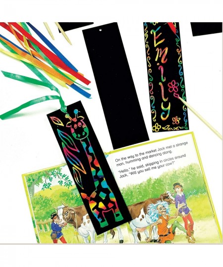 EK3093 Scratch Art Bookmarks - Pack of 12 Perfect for Children to Design and Decorate Black $15.39 - Kids' Drawing & Writing ...