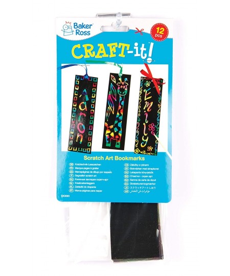 EK3093 Scratch Art Bookmarks - Pack of 12 Perfect for Children to Design and Decorate Black $15.39 - Kids' Drawing & Writing ...