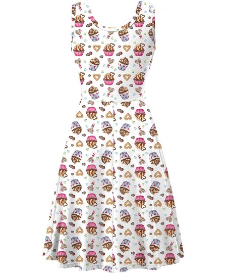 Herou Women's Summer Casual Scoop Neck Sleeveless Floral A-Line Sun Dresses $33.50 - Kids' Costumes