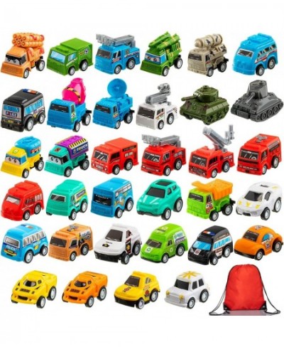 34 Pcs Pull Back Cars Mini Assorted Construction Vehicles Transportation Truck Vehicles Toys Small Toy Cars Set with Red Draw...