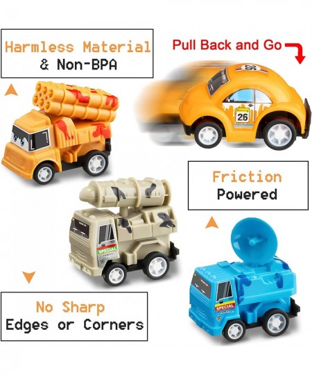 34 Pcs Pull Back Cars Mini Assorted Construction Vehicles Transportation Truck Vehicles Toys Small Toy Cars Set with Red Draw...