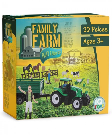 Play Farm Toys 20 Piece Toy Farm Animals Set Animal Pen Horses Cows Sheep People Farm Tools Farm Equipment Accessories $21.04...