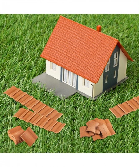 Roof Tiles Model Building Set Miniature Tiles Roof Tiles Dollhouse Shingles Fake Tiles Model Landscape Accessories for DIY Ki...