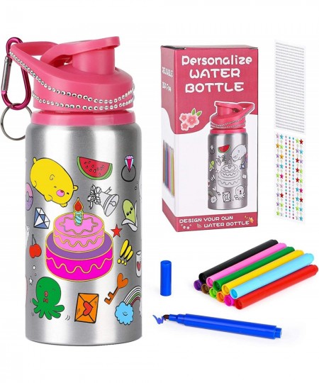 Gift for Girls Color Decorate Your Own Water Bottle for Girls with Watercolor Pens Kids Gift Ideas Fun DIY Art and Craft for ...