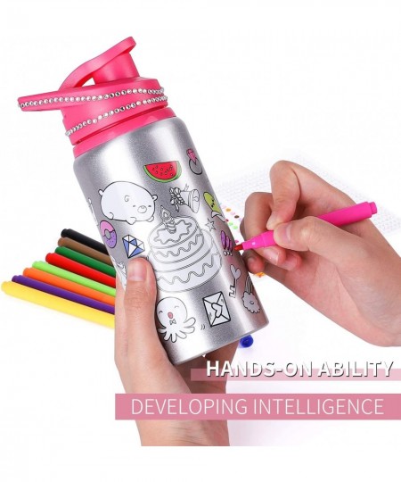 Gift for Girls Color Decorate Your Own Water Bottle for Girls with Watercolor Pens Kids Gift Ideas Fun DIY Art and Craft for ...