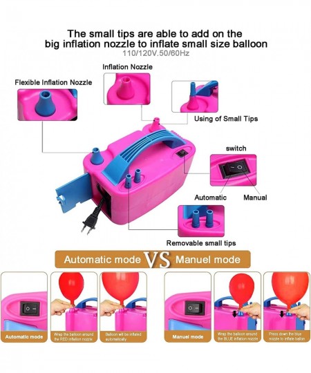 Balloon Pump 132 PCS Electric Balloon Pump 110V 600W Portable Electric Balloon Air Pump Electric Balloon Inflator with 90 PCS...