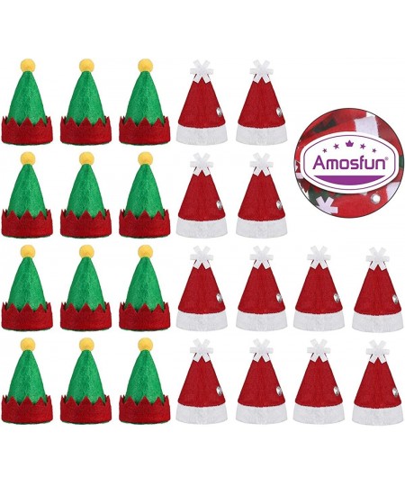 Mini Christmas Lollipop Hat Santa Hat Elf Hat Lollipop Candy Cover DIY Wine Bottle Caps Christmas Doll Crafts for Xmas Party ...