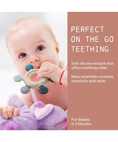 Teething Ring Silicone Teether Toy for Newborn Chewable Toys for Babies Teethers for Soothing Gum Pain BPA Free Blue $18.02 -...