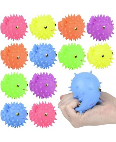 Spiky Puffer Fish Set of 12 Spiky Squeeze Toys for Kids Fidgeting Anxiety Toys in Assorted Colors Fidget Toys for Children Un...