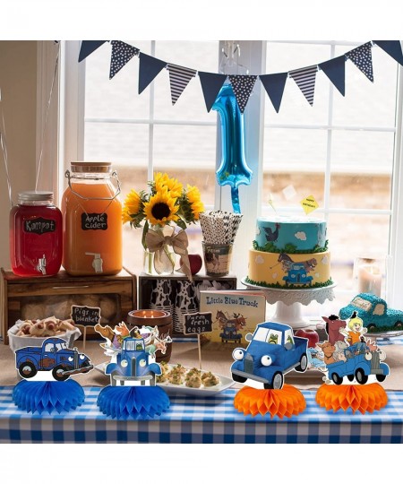 7Pcs Little Blue Truck Birthday Party Supplies Little Blue Truck Theme Table Decorations Birthday Little Blue Truck Honeycomb...