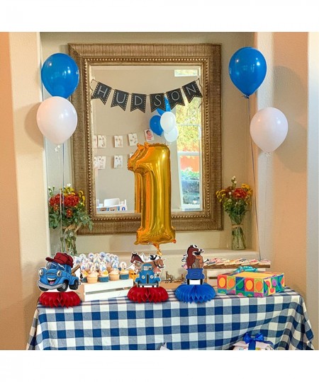 7Pcs Little Blue Truck Birthday Party Supplies Little Blue Truck Theme Table Decorations Birthday Little Blue Truck Honeycomb...