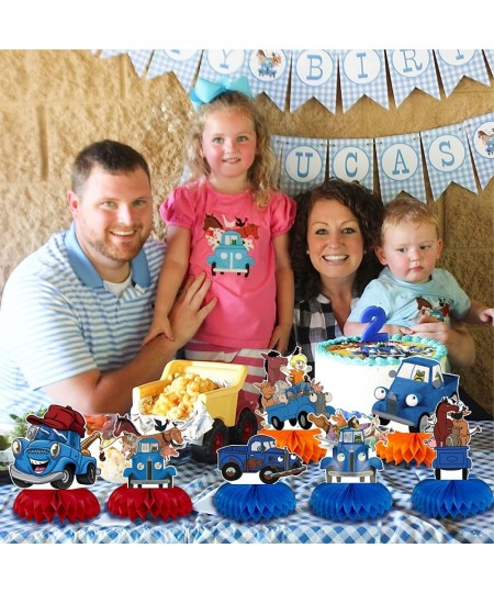 7Pcs Little Blue Truck Birthday Party Supplies Little Blue Truck Theme Table Decorations Birthday Little Blue Truck Honeycomb...